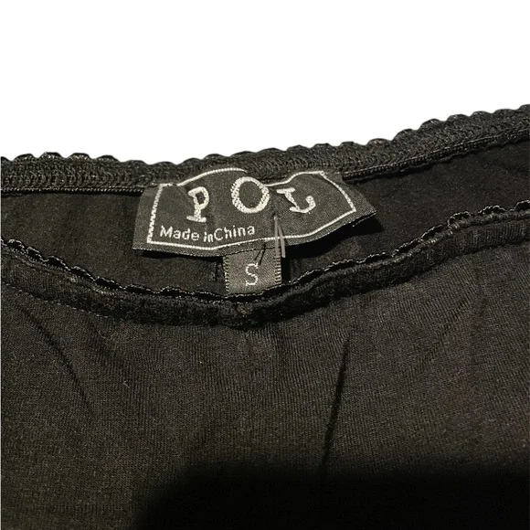 POL Black Flare Pants with Lace Detail - Picture 3 of 4